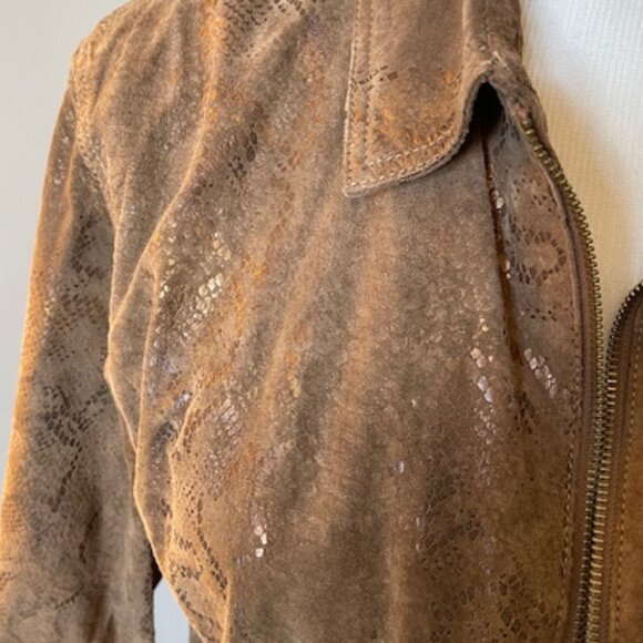 Chico's python suede jacket Size 3 - Picture 2 of 5